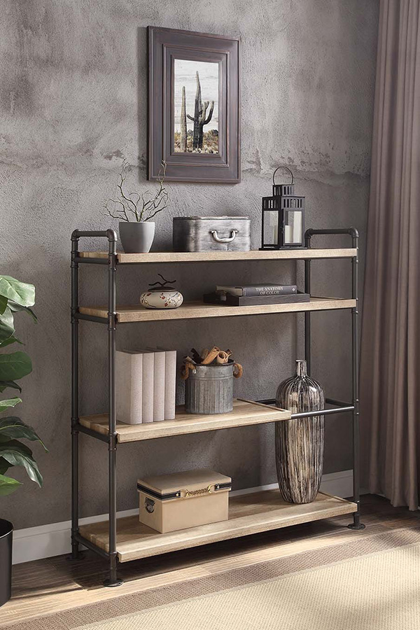 ACME - Brantley Bookshelf in Oak/Sandy Black (AC00757)