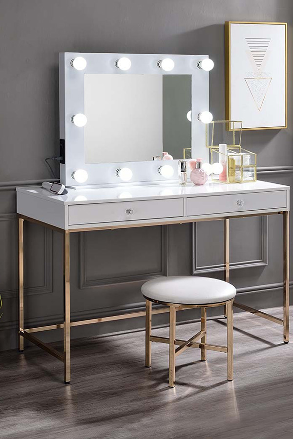 ACME - Avery Accent Mirror in White