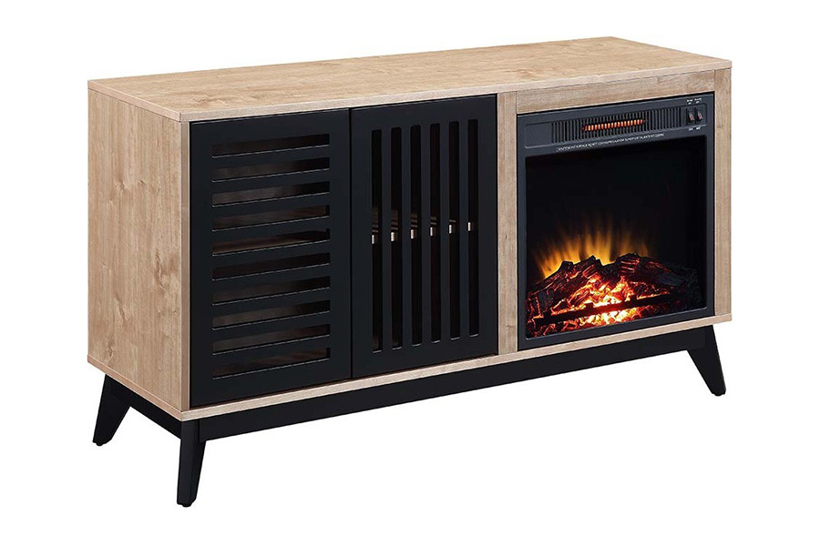 ACME - Gamaliel Cabinet with Fireplace in Oak/Espresso (AC00849)