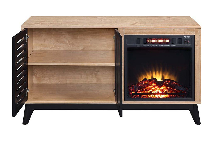 ACME - Gamaliel Cabinet with Fireplace in Oak/Espresso (AC00849)