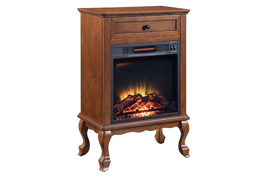 ACME Eirene Fireplace - Walnut Finish