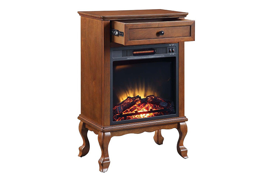 ACME Eirene Fireplace - Walnut Finish