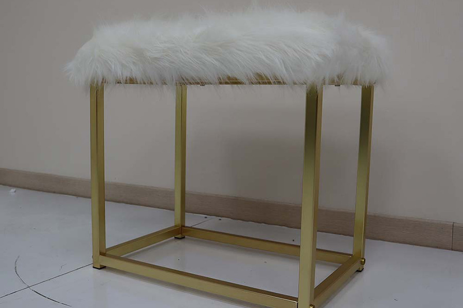 ACME Adao Vanity Mirror and Stool - Pink and Gold Finish