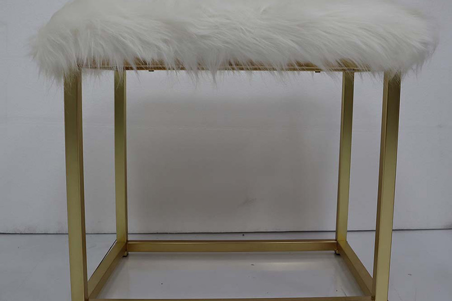 ACME Adao Vanity Mirror and Stool - Pink and Gold Finish