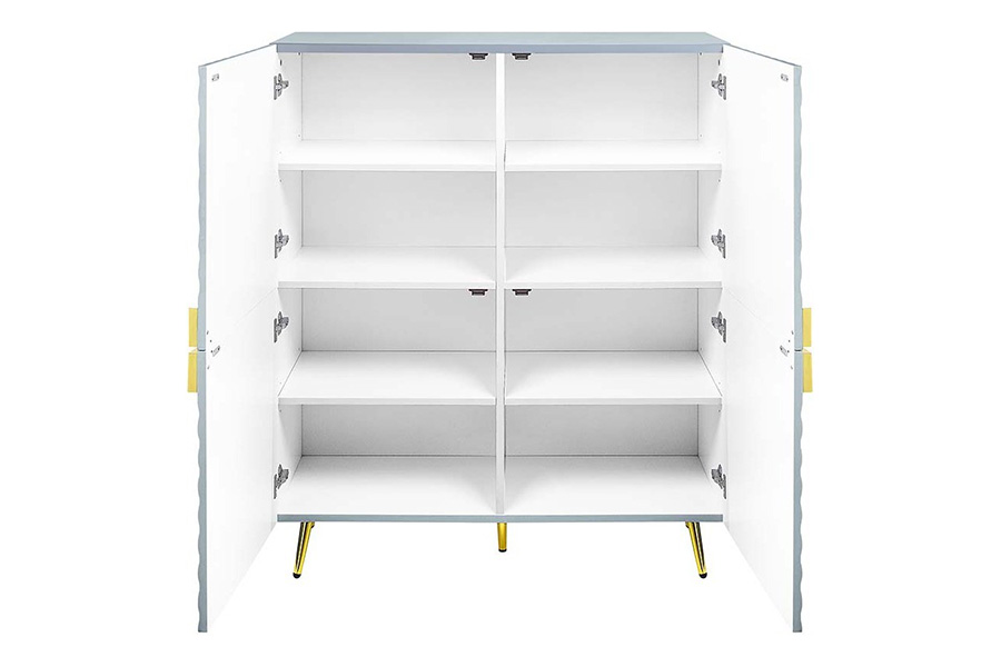 ACME Gaines Accent Cabinet - Gray High Gloss Finish