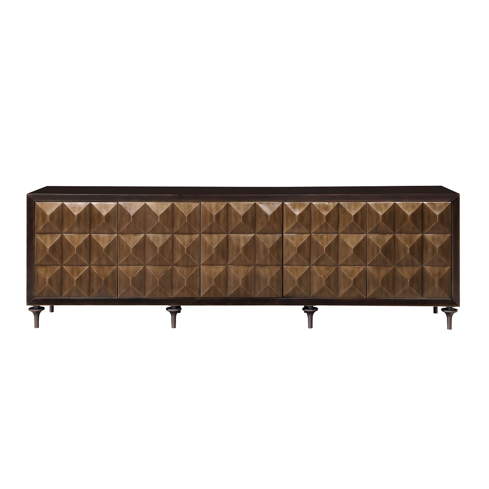 ACME - Diya Console Cabinet in Forged Bronze/Espresso