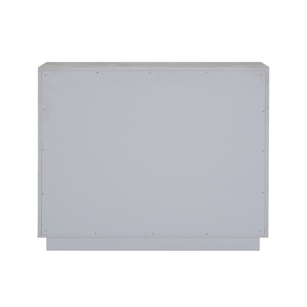 ACME - Anpu Console Cabinet in Silver Faux Crocodile Skin