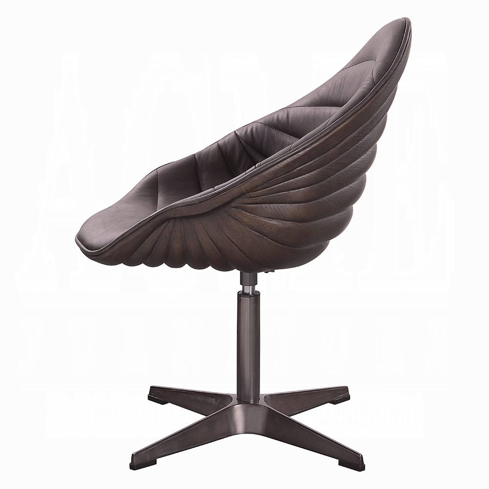 ACME - Pipino Accent Chair with Swivel in Antique Ebony