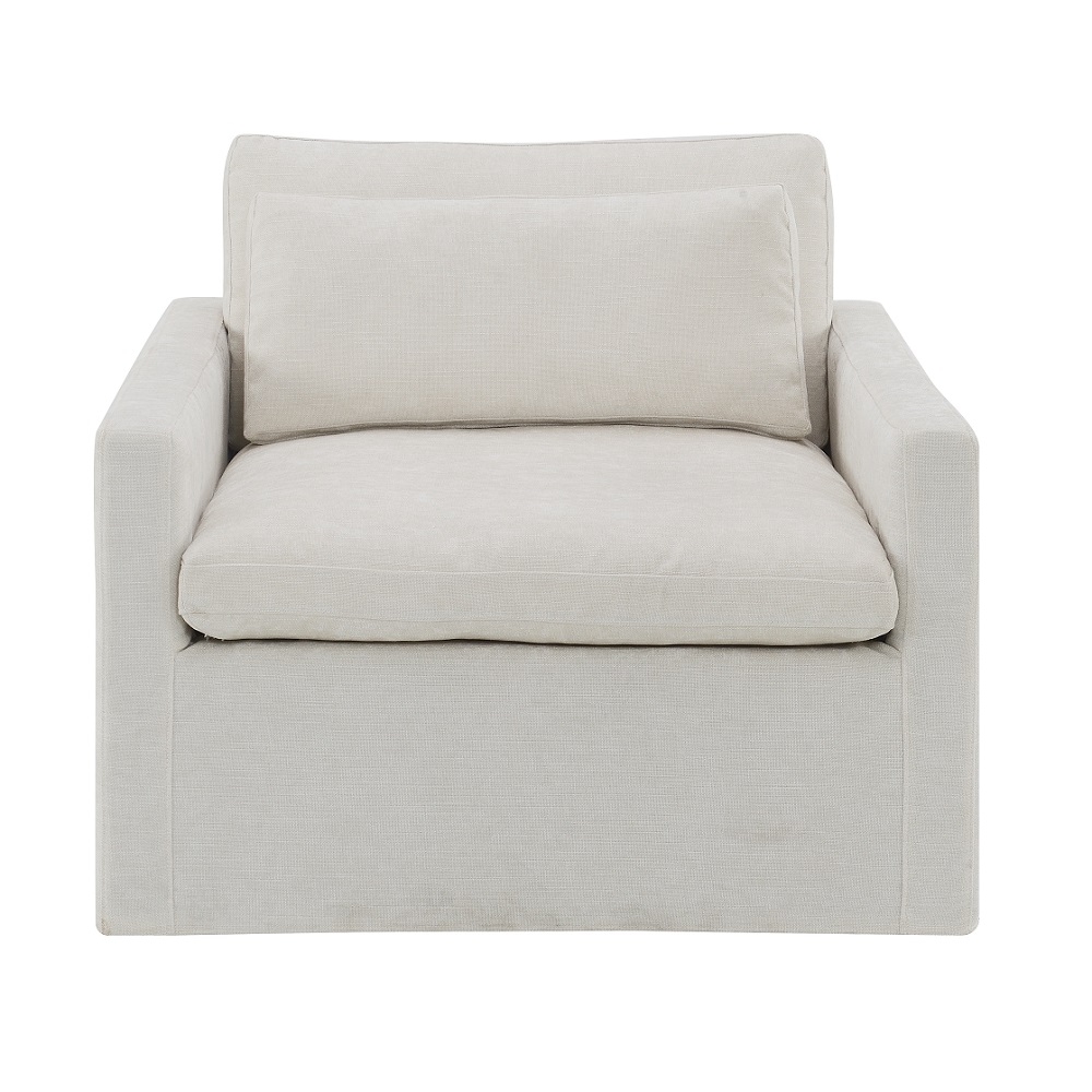 ACME Frederick Swivel Chair with Pillow - Ivory
