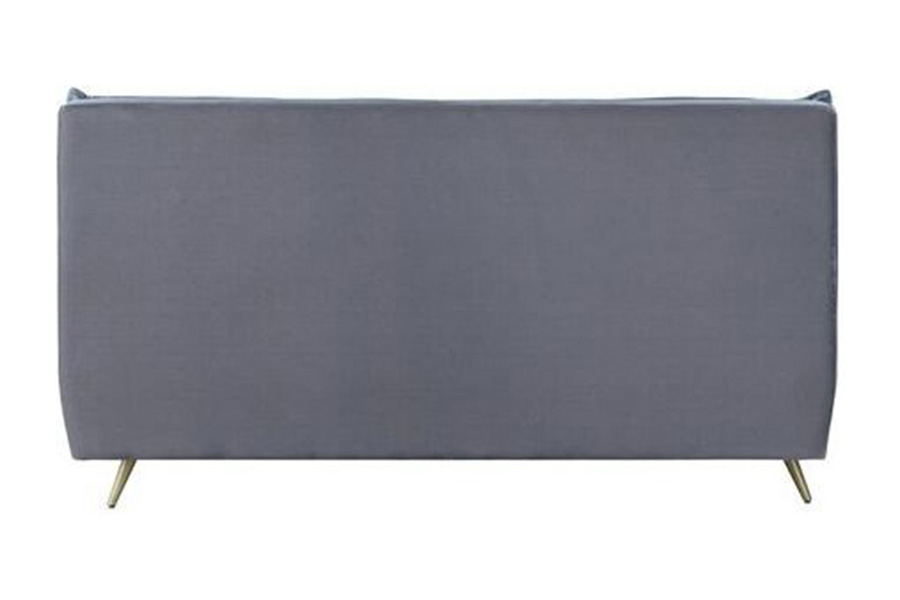 ACME Doris Bed - Gray Top Grain Leather, Queen Size