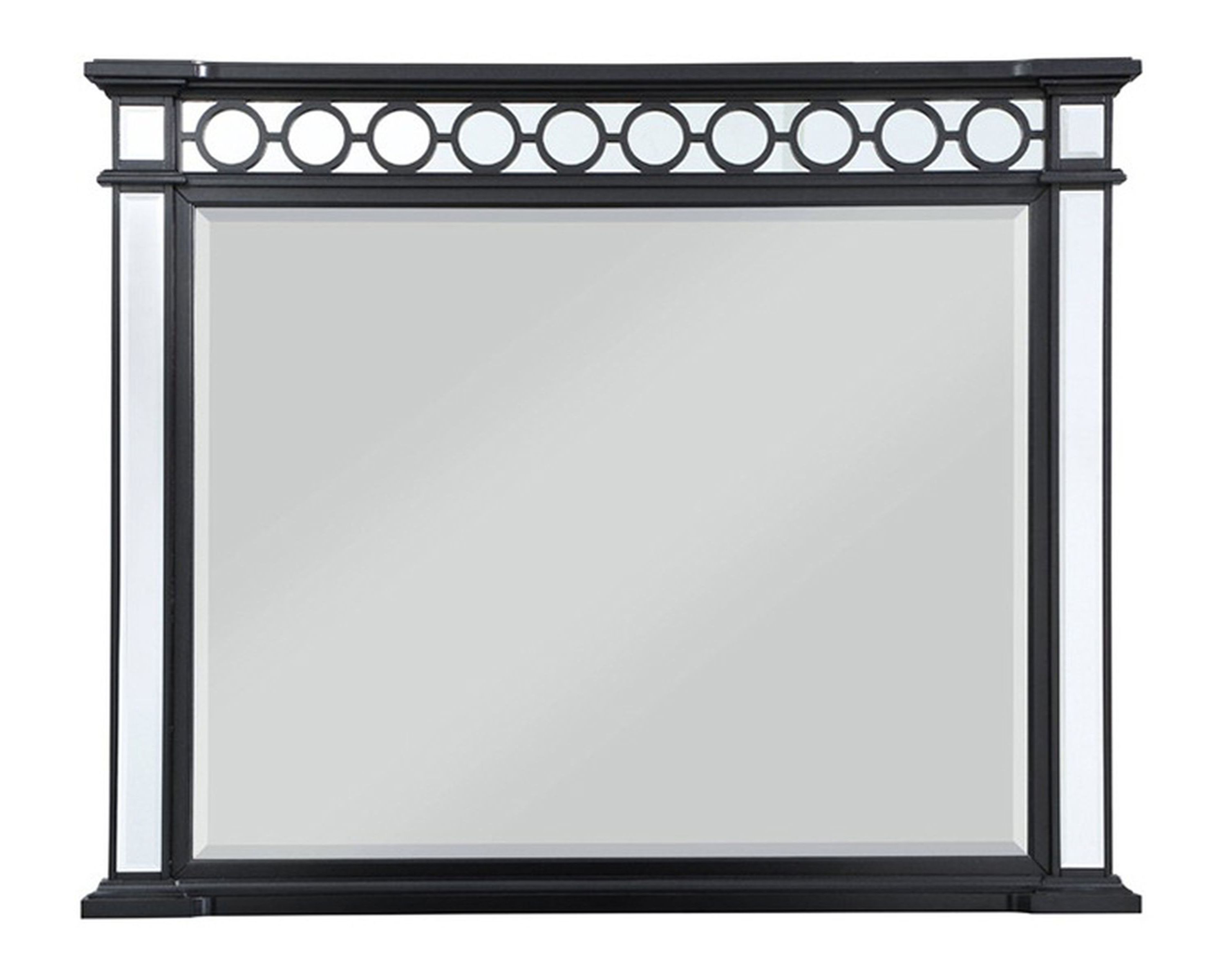 ACME - Varian II Mirror in Mirrored/Black/Sliver