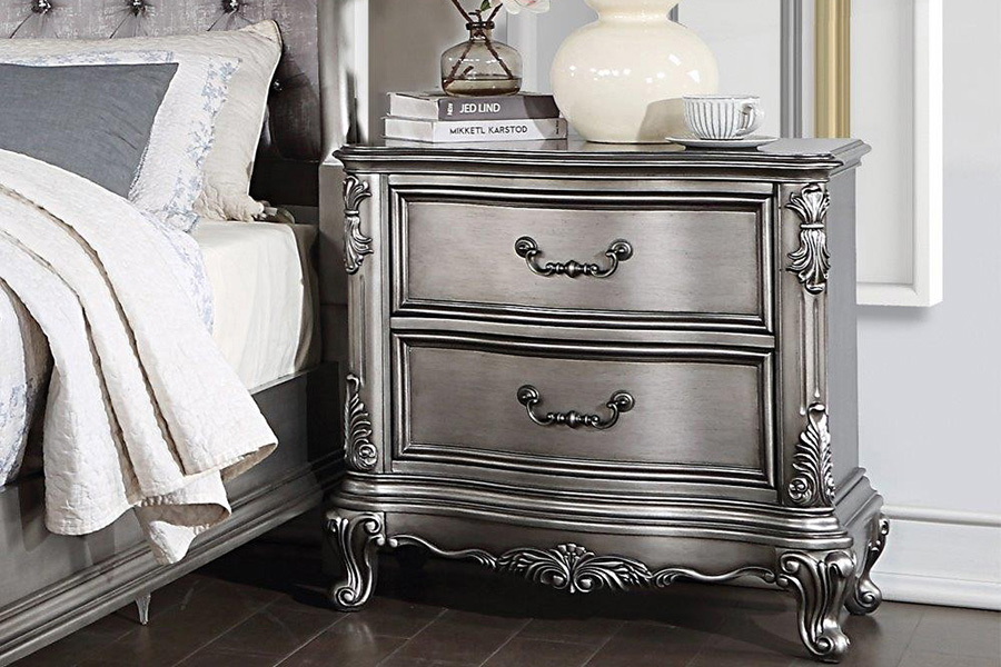 ACME - Ariadne Nightstand in Antique Platinum
