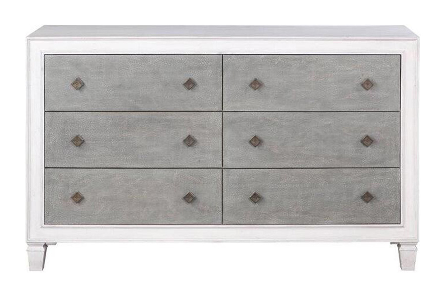 ACME - Katia Dresser in Rustic Gray/Weathered White