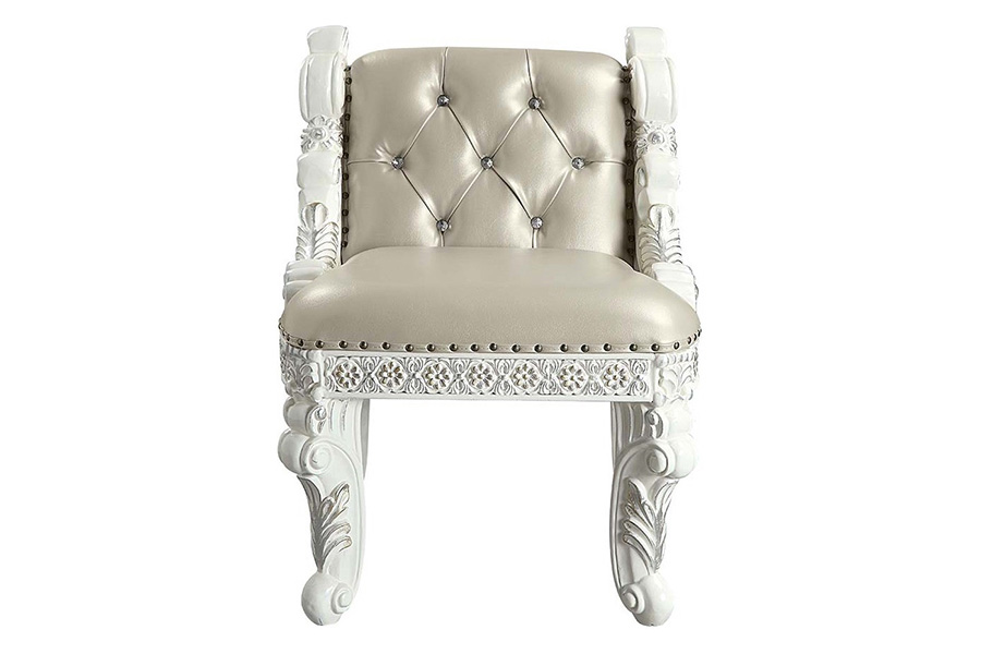 ACME - Vanaheim Vanity Stool in Beige/Antique White