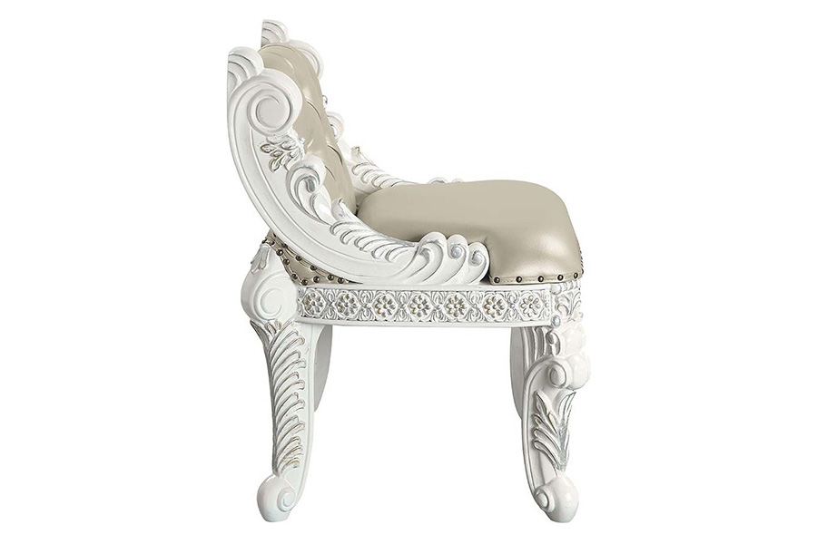 ACME - Vanaheim Vanity Stool in Beige/Antique White