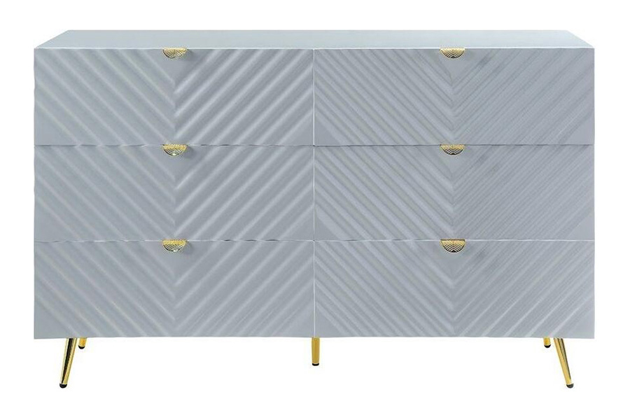 ACME Gaines Dresser - Gray High Gloss Finish