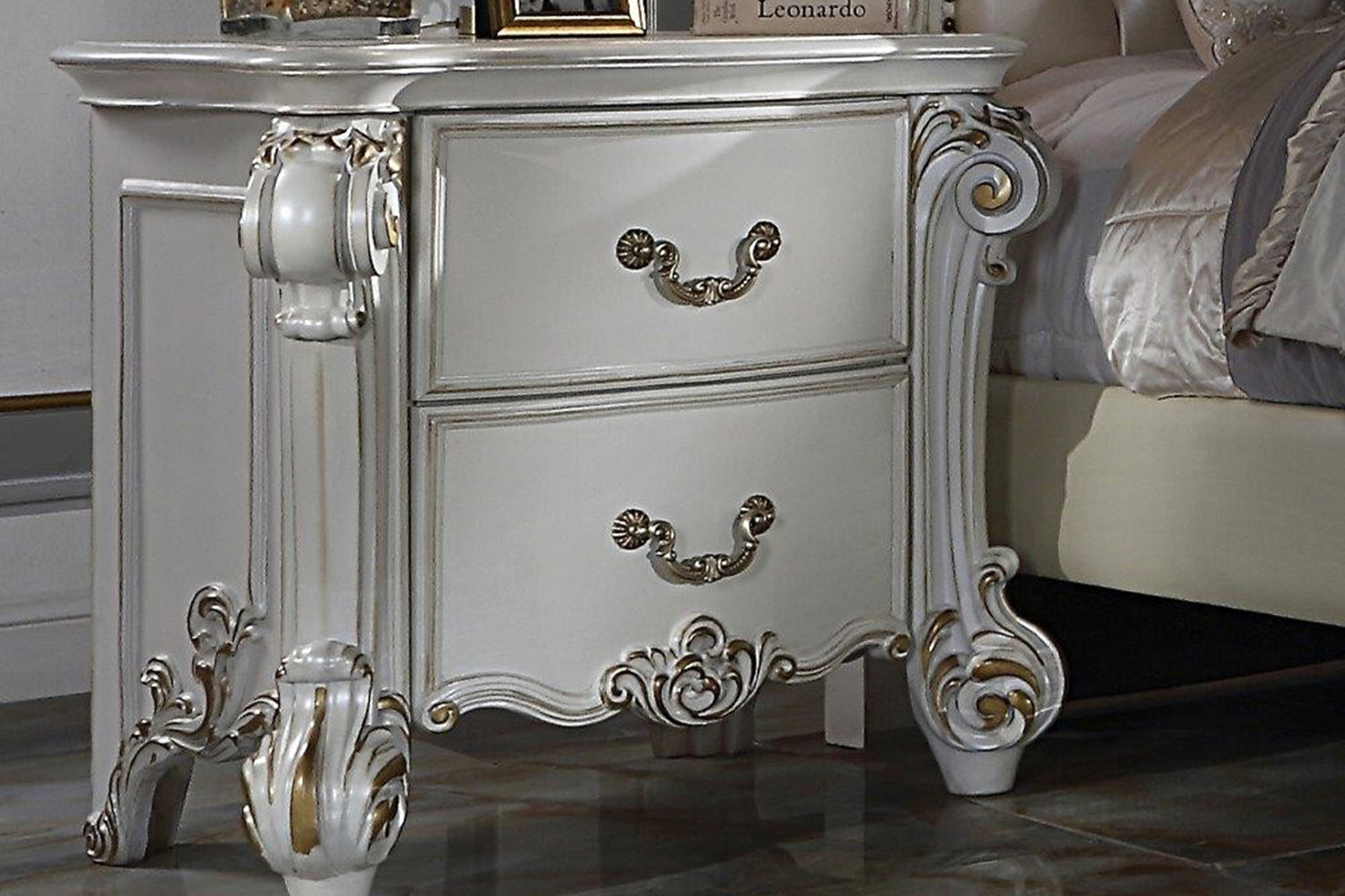 ACME Vendome Nightstand - Antique Pearl