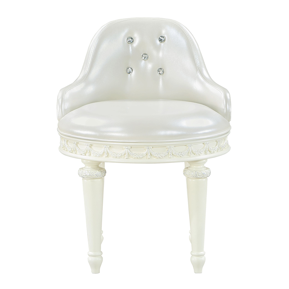 ACME - Dorothy Vanity Chair with Swivel in Ivory