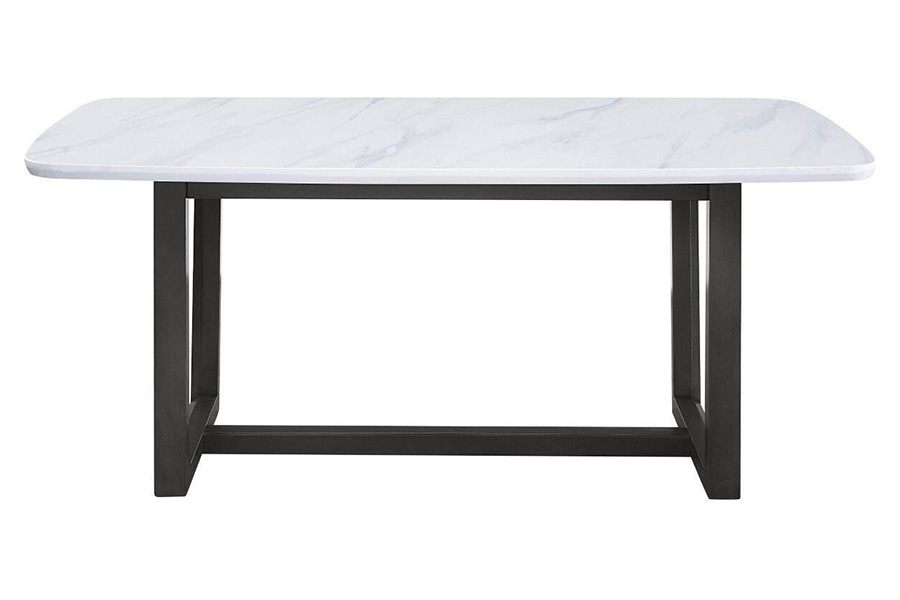 ACME - Madan Dining Table with Marble Top in Marble Top/Weathered Gray