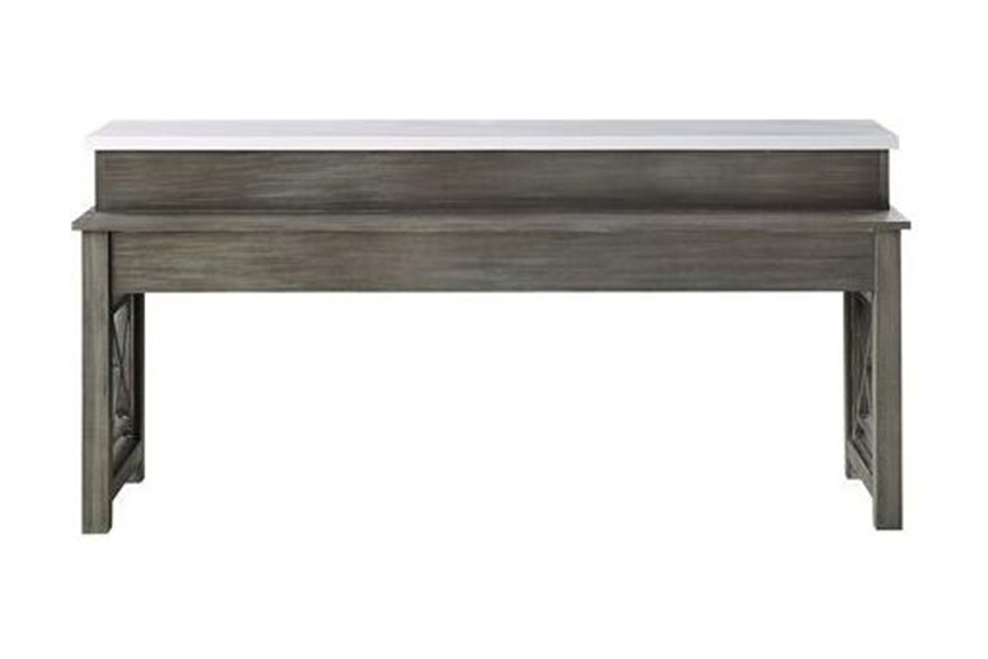 ACME Wandella 4Pc Pk Counter Height Set with USB - Beige and Weathered Gray Finish