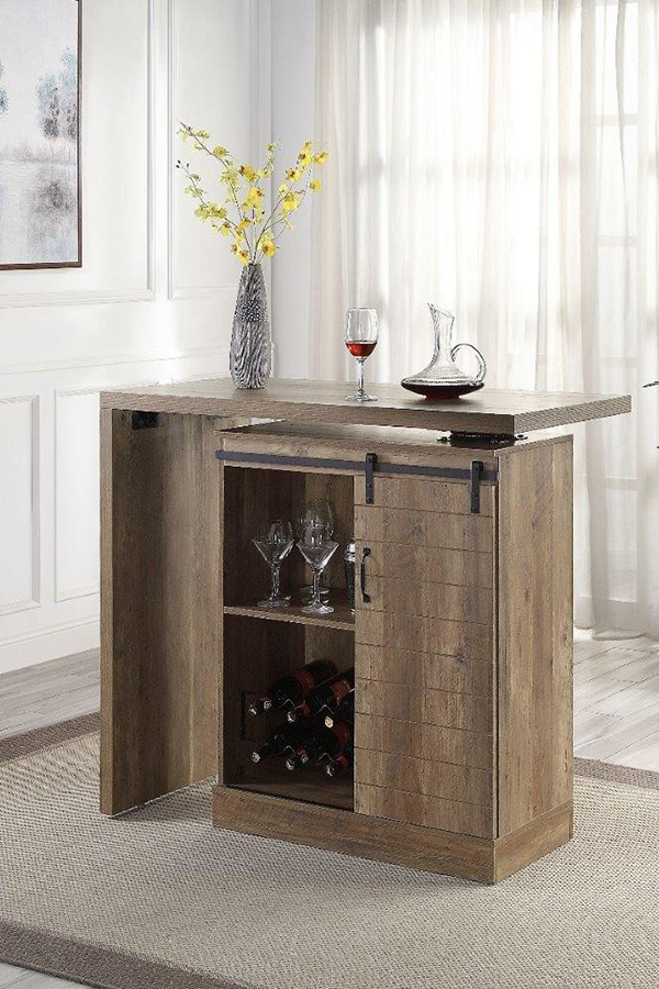 ACME - Quillon Bar Table in Rustic Oak