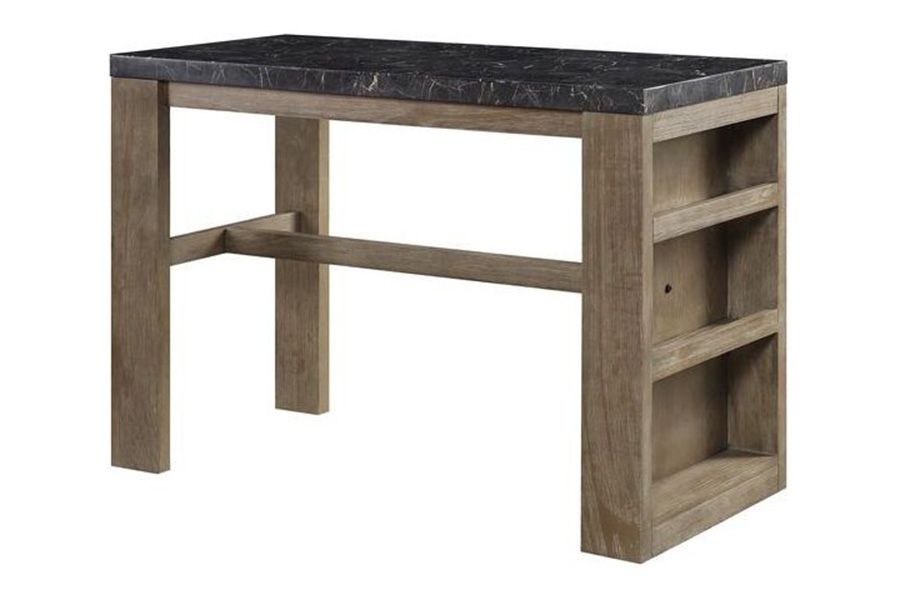 ACME - Charnell Counter Heigh Table in Marble Top/Oak
