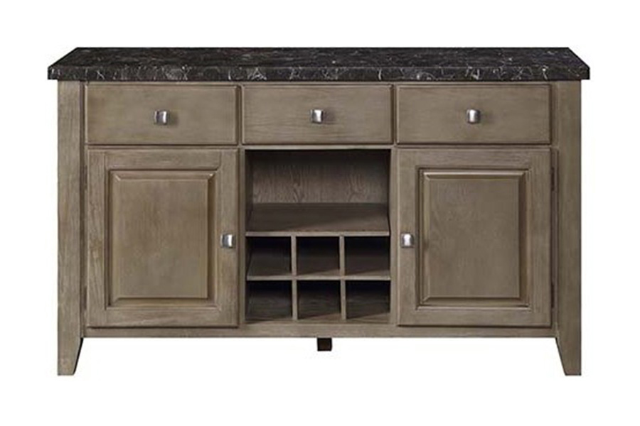 ACME - Charnell Server in Marble Top/Oak