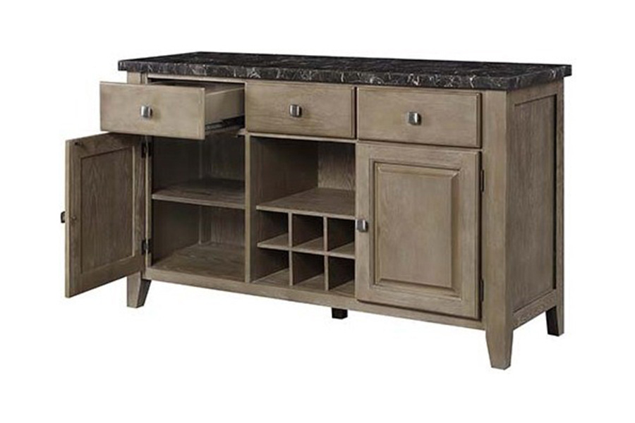 ACME - Charnell Server in Marble Top/Oak
