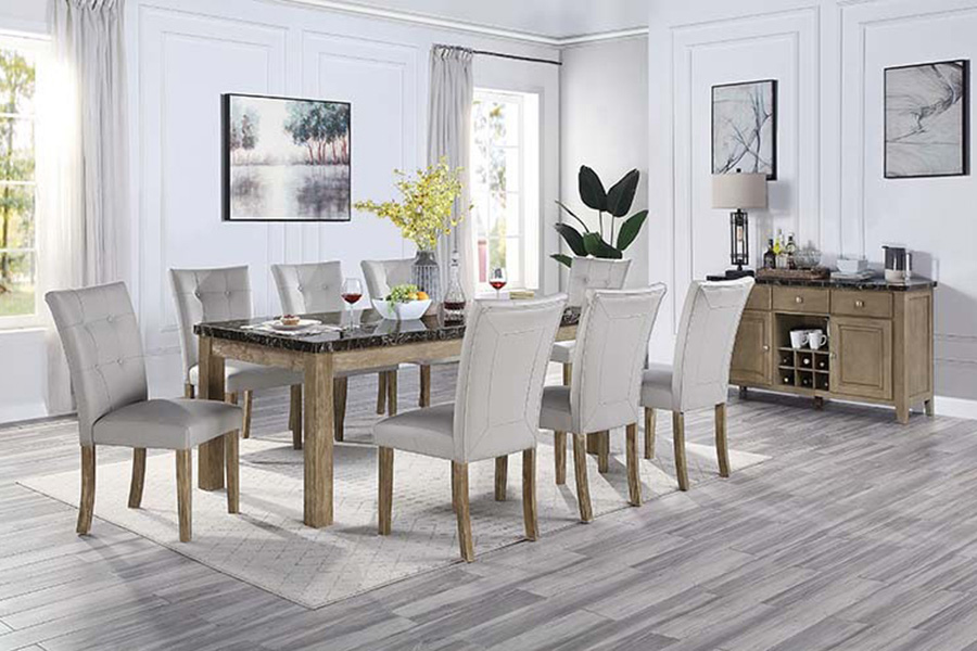 ACME - Charnell Server in Marble Top/Oak