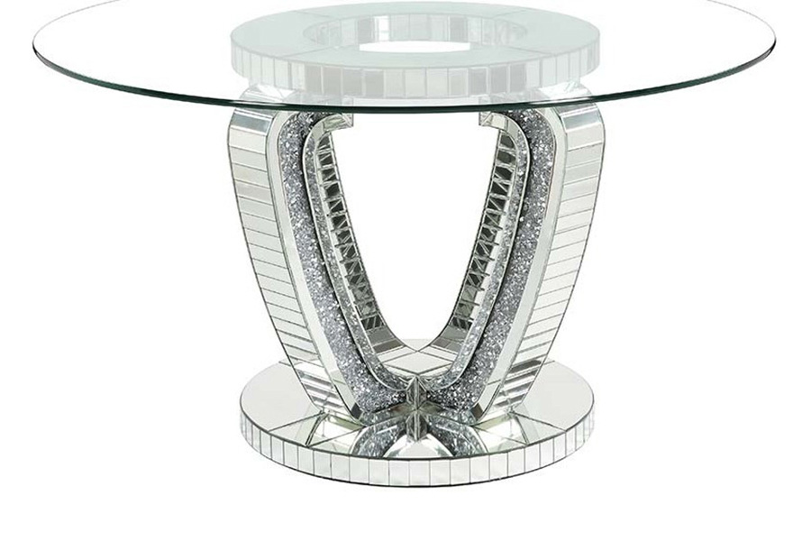 ACME - Noralie Dining Table in Mirrored/Faux Diamonds (DN00717)