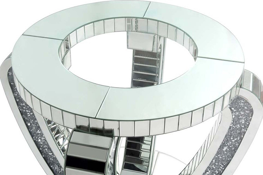 ACME - Noralie Dining Table in Mirrored/Faux Diamonds (DN00717)