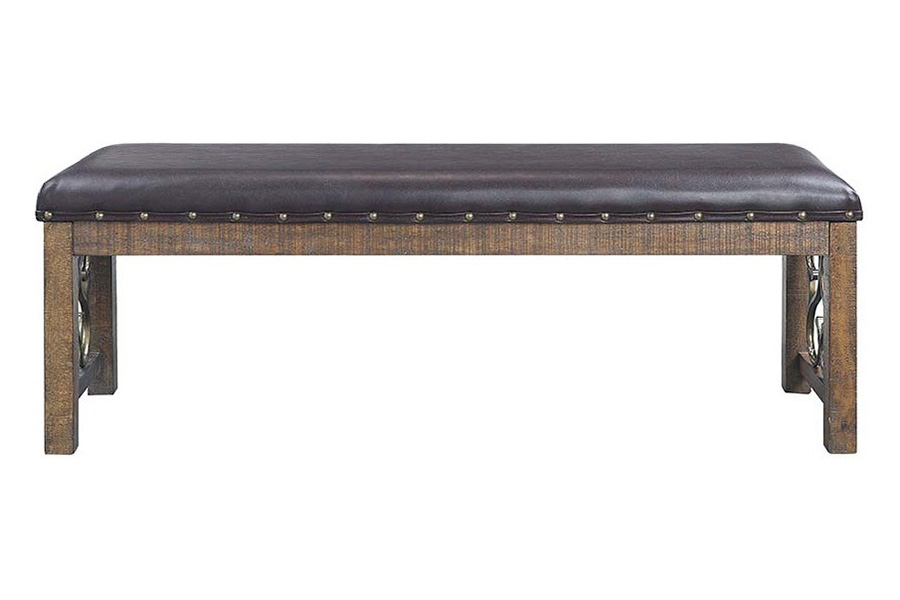 ACME - Raphaela Bench in Black/Weathered Cherry