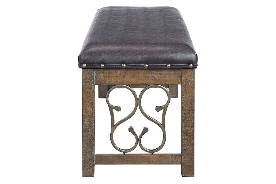 ACME - Raphaela Bench in Black/Weathered Cherry
