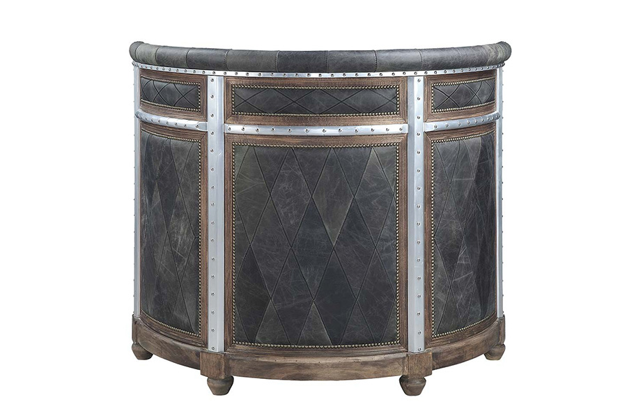ACME - Rahma Bar Table in Antique Ebony/Aluminum