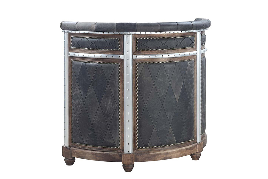 ACME - Rahma Bar Table in Antique Ebony/Aluminum