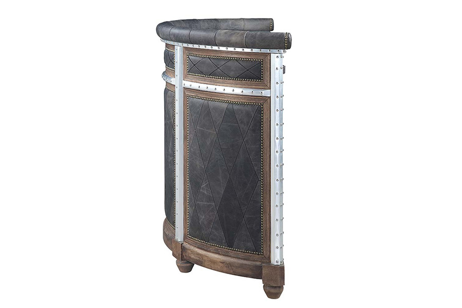 ACME - Rahma Bar Table in Antique Ebony/Aluminum