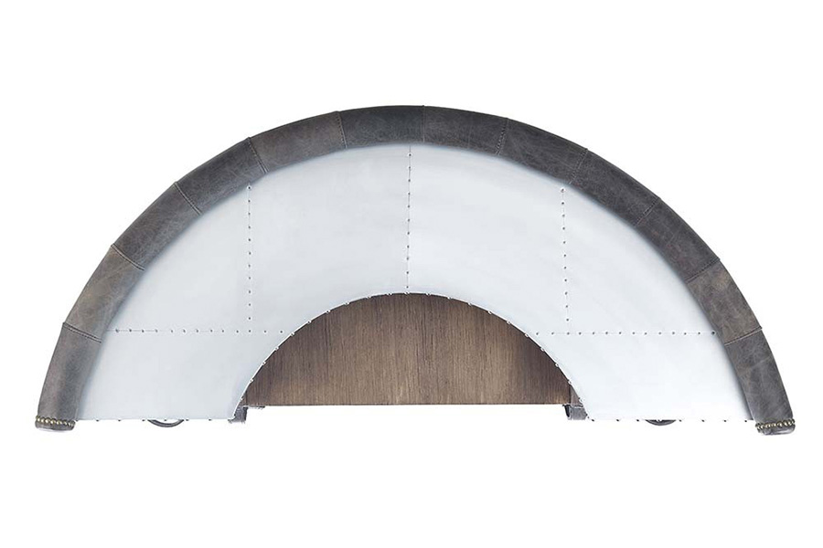 ACME - Rahma Bar Table in Antique Ebony/Aluminum