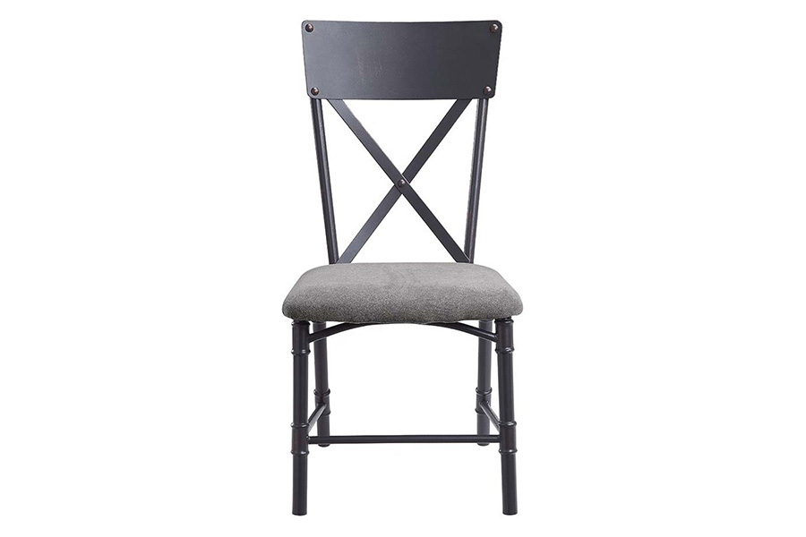 ACME - Edina Side Chair (Set-2) in Gray/Oak/Sandy Black