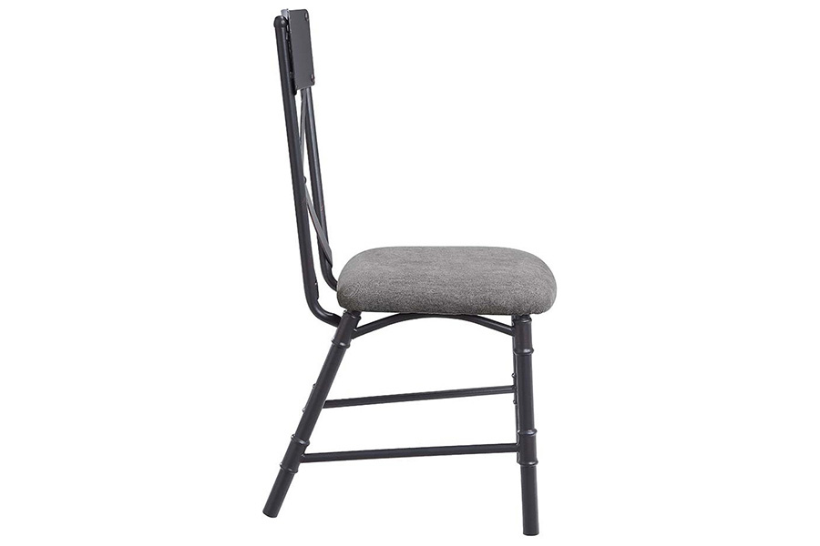 ACME - Edina Side Chair (Set-2) in Gray/Oak/Sandy Black