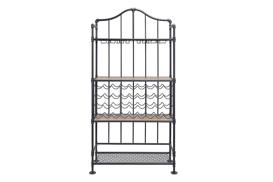 ACME - Edina Wine Rack in Oak/Sandy Black