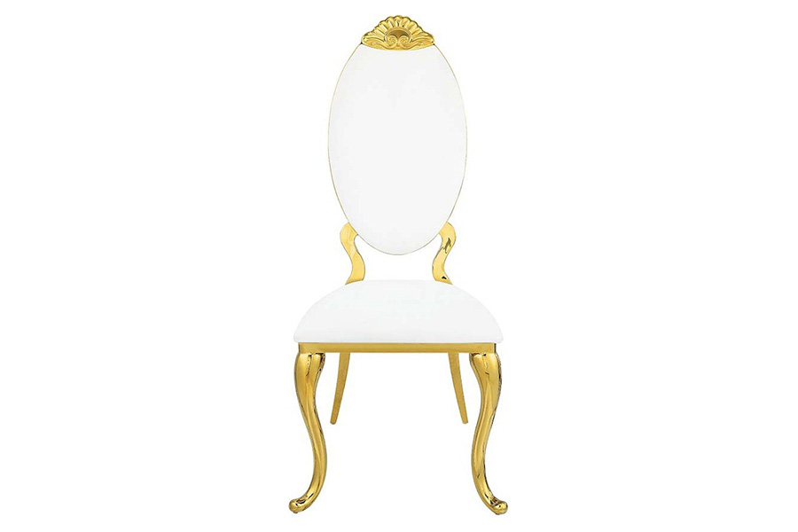 ACME - Fallon Side Chair(Set-2) in White/Mirrored Gold