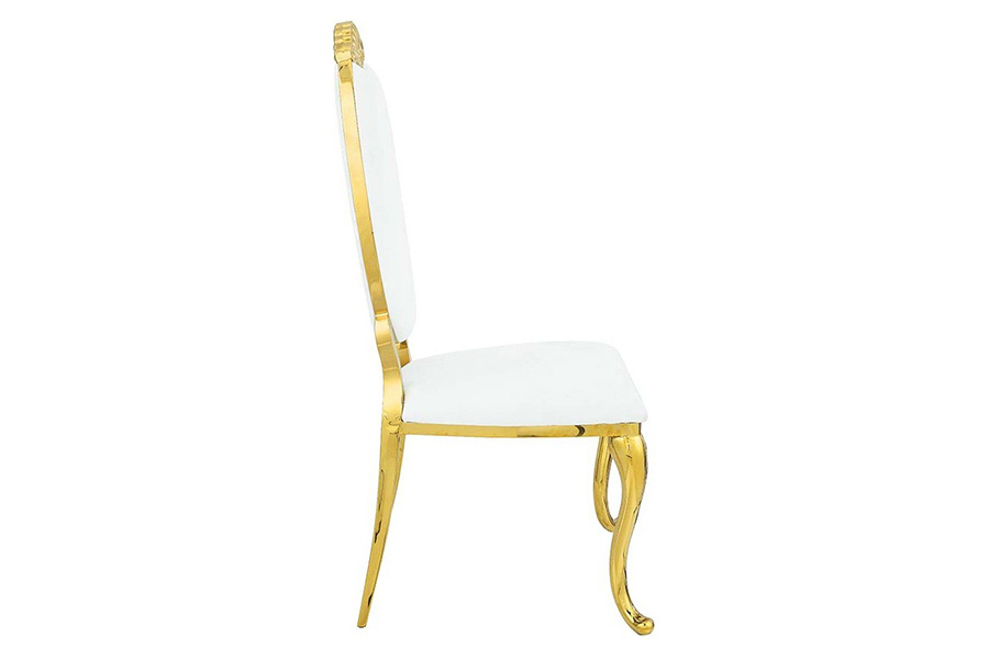 ACME - Fallon Side Chair(Set-2) in White/Mirrored Gold