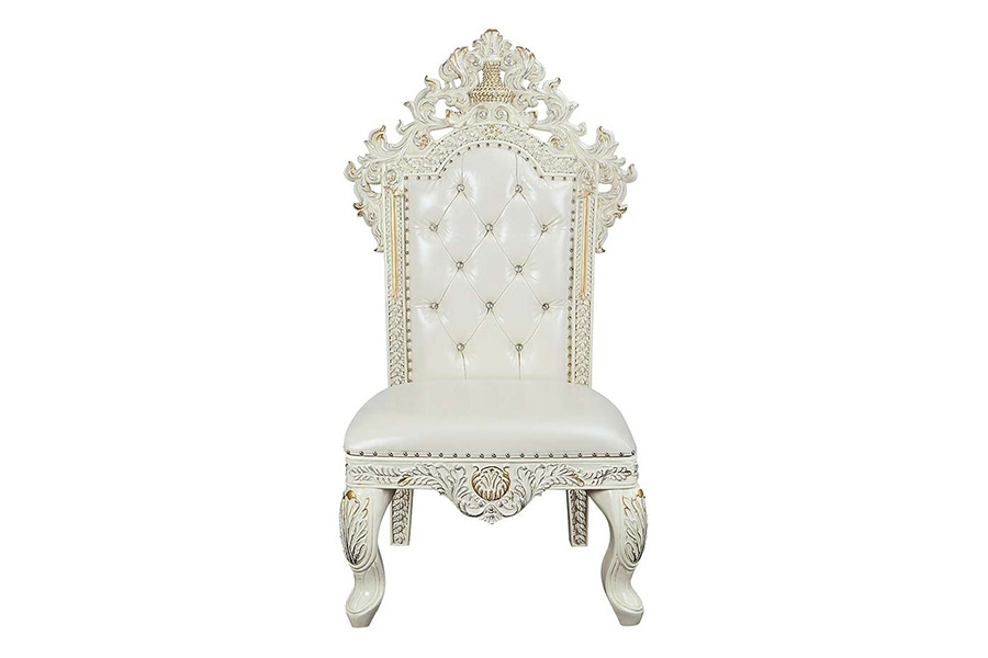 ACME - Adara Side Chair (Set-2) in Pearl White/Antique White