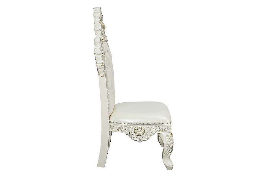 ACME - Adara Side Chair (Set-2) in Pearl White/Antique White