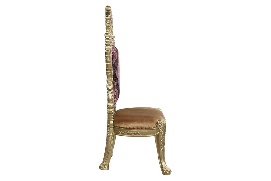 ACME - Bernadette Side Chair (Set-2) in Pattern/Gold