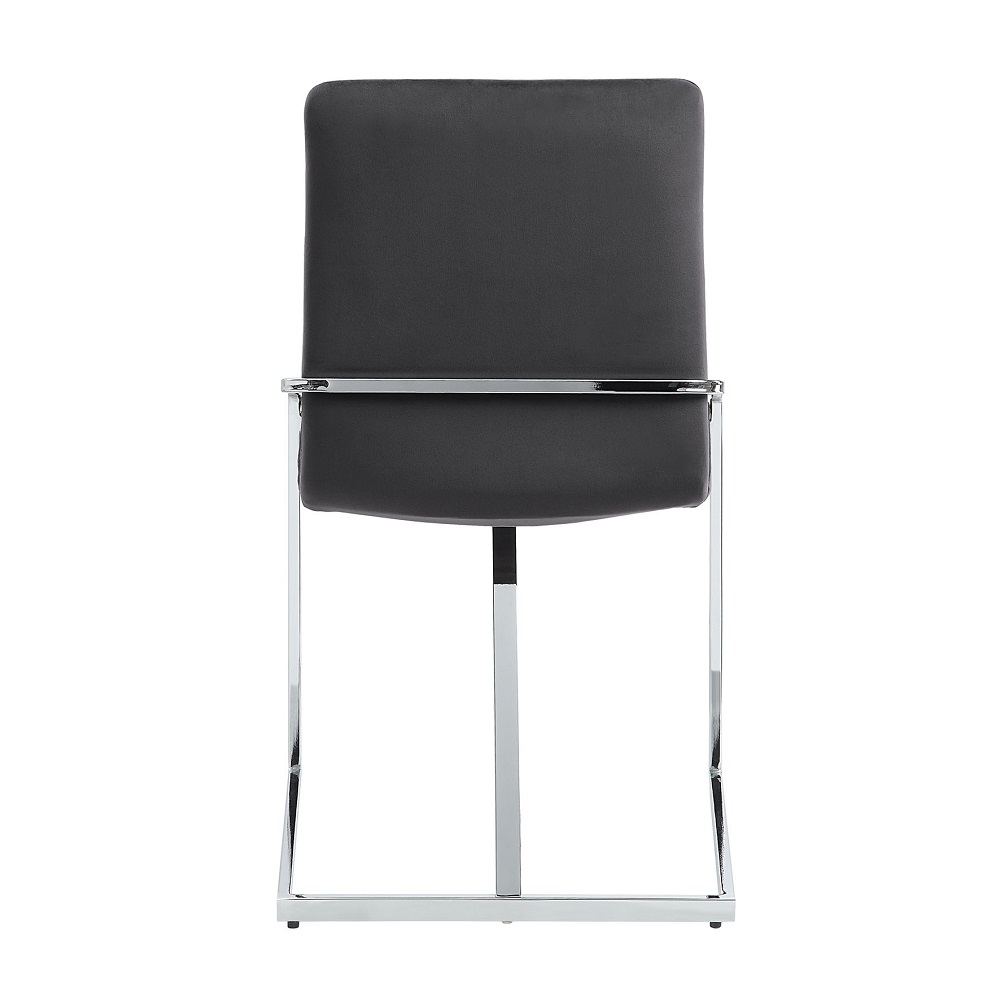 ACME - Zlatan Side Chair (Set of 2) in Gray Velvet/Chrome