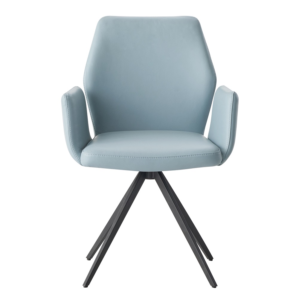 ACME - Segismunda Side Chair with Swivel in Light Blue/Black
