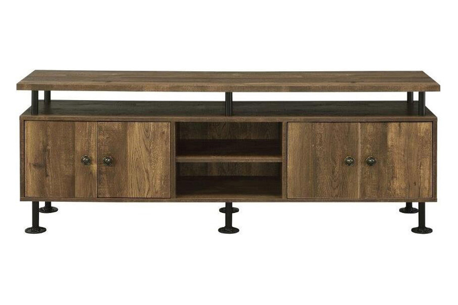 ACME - Ensata II TV Stand in Rustic Oak/Black