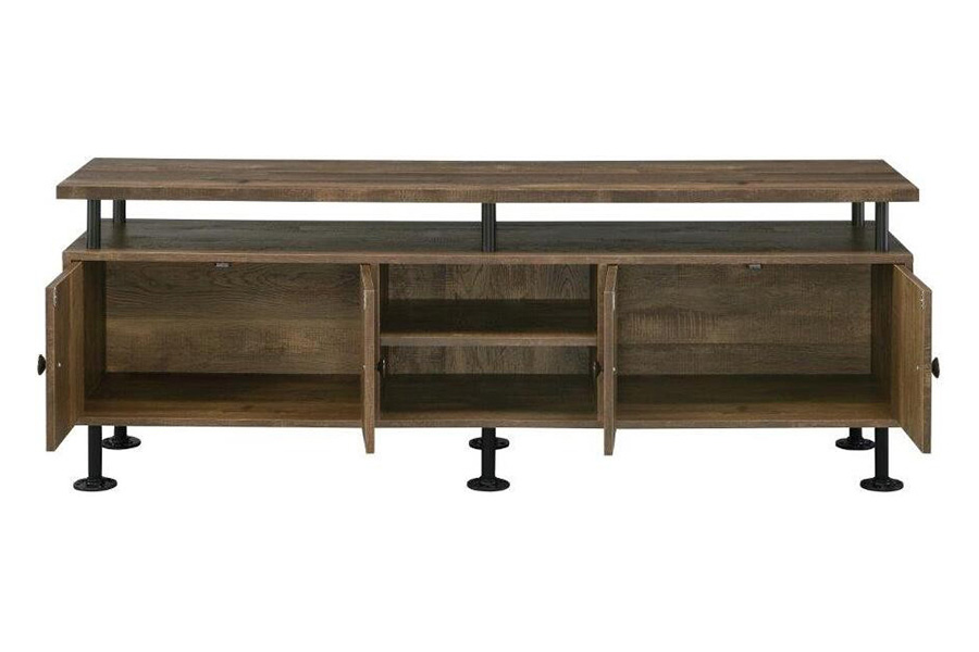 ACME - Ensata II TV Stand in Rustic Oak/Black