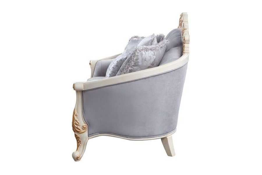 ACME - Galelvith Sofa with 6 Pillows in Gray